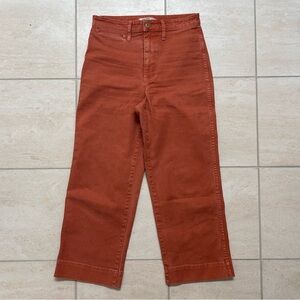 Madewell Slim Emmett Wide-Leg Crop Pants in Warm Nutmeg / Terracotta